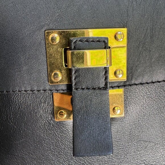 Great Condition Black Leather Sophie Hulme Bag/ Backpack (convertible) - Picture 6 of 16